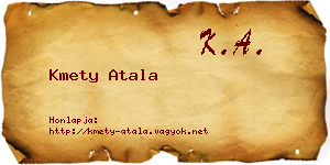 Kmety Atala névjegykártya